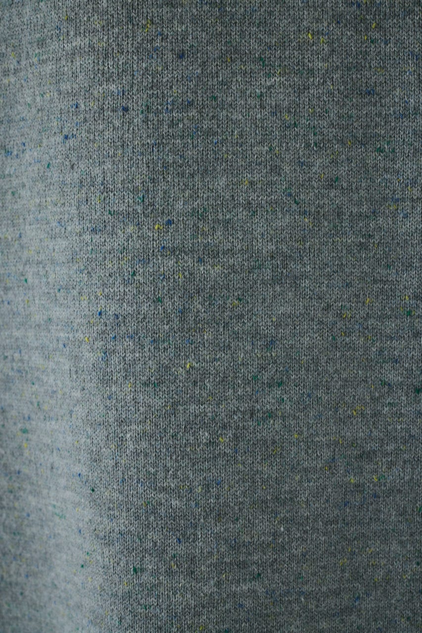 V neck knit one piece 柄GRY FREE