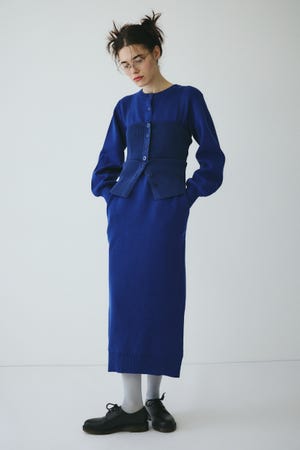 ［予約］Layered knit dress