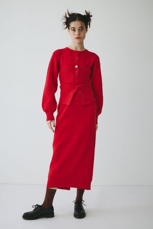 ［予約］Layered knit dress