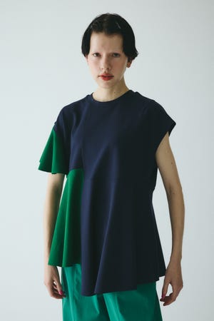 tシャツ Cropped ponte tops　　クロップドポンチトップス レディース HeRIN.CYE | Cropped ponte tops (Tシャツ・カットソー(半袖