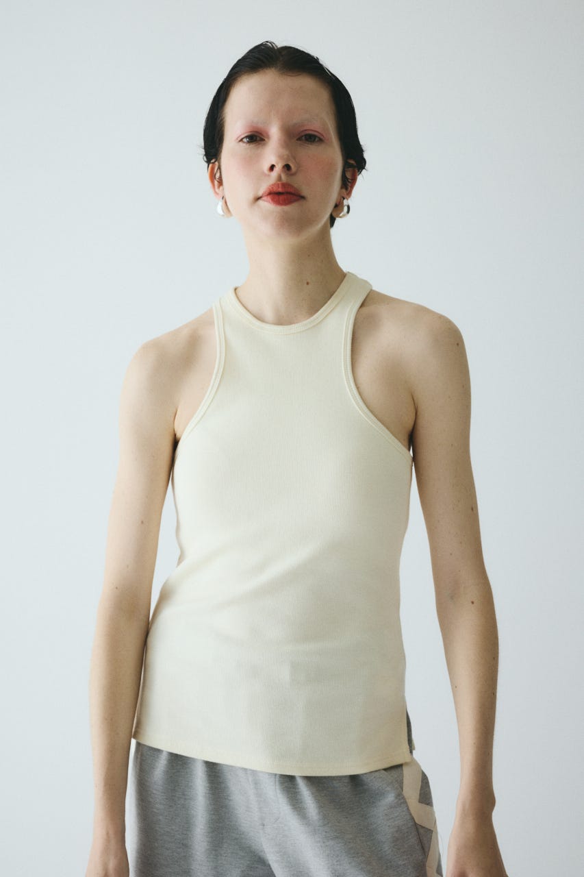 American sleeve tank top O/WHT FREE