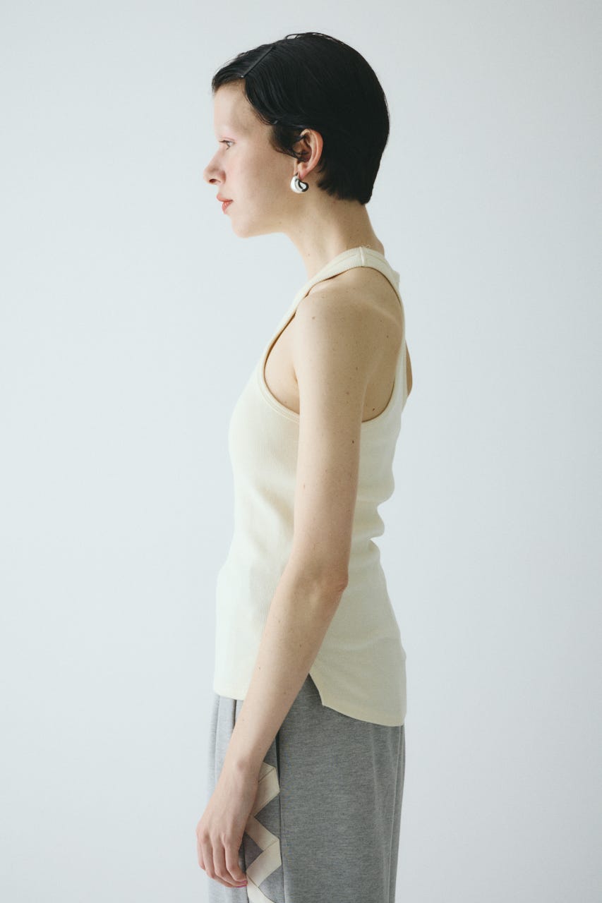 American sleeve tank top O/WHT FREE