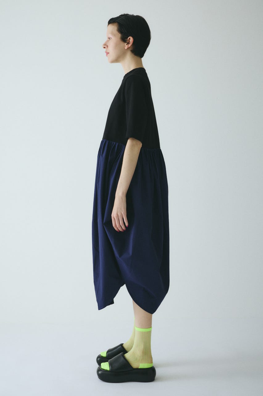 Cut docking shirt dress BLK 38