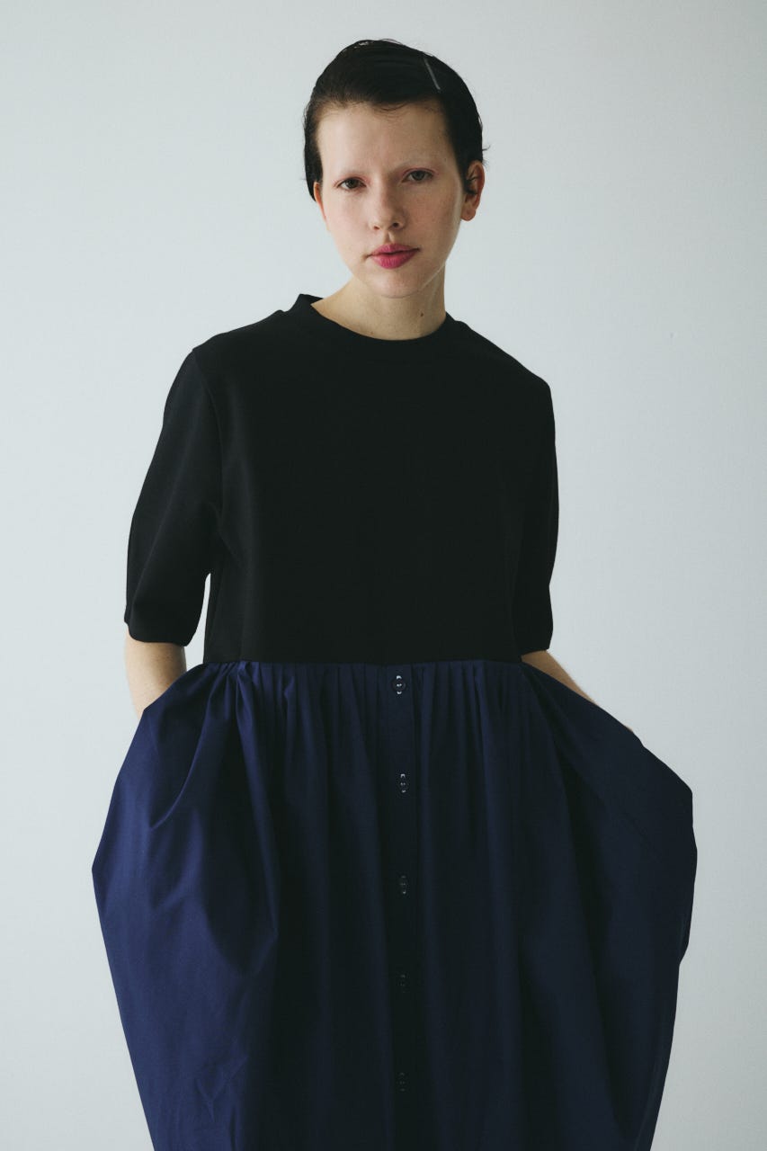 Cut docking shirt dress BLK 38