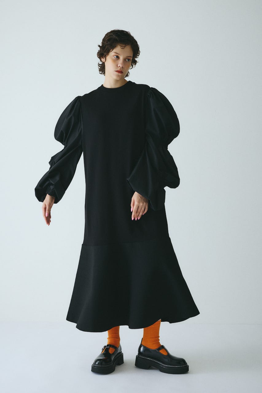 HeRIN.CYE | ［予約］Shirring balloon sleeves dress