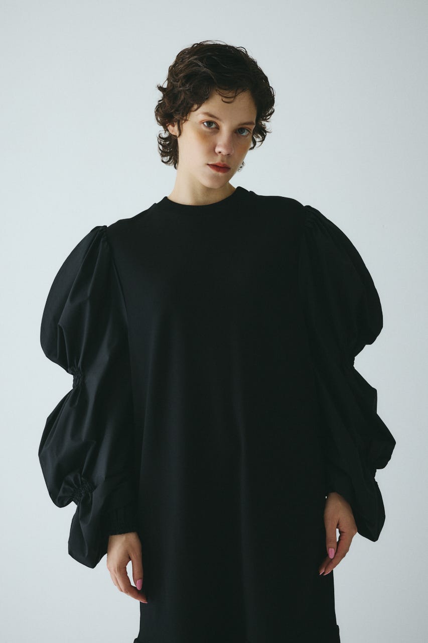 pppHERIN.CYEヘリンドットサイ赤バルーンデザインワンピースロング ヘリンドットサイ HeRIN.CYE ［予約］Balloon knit one piece