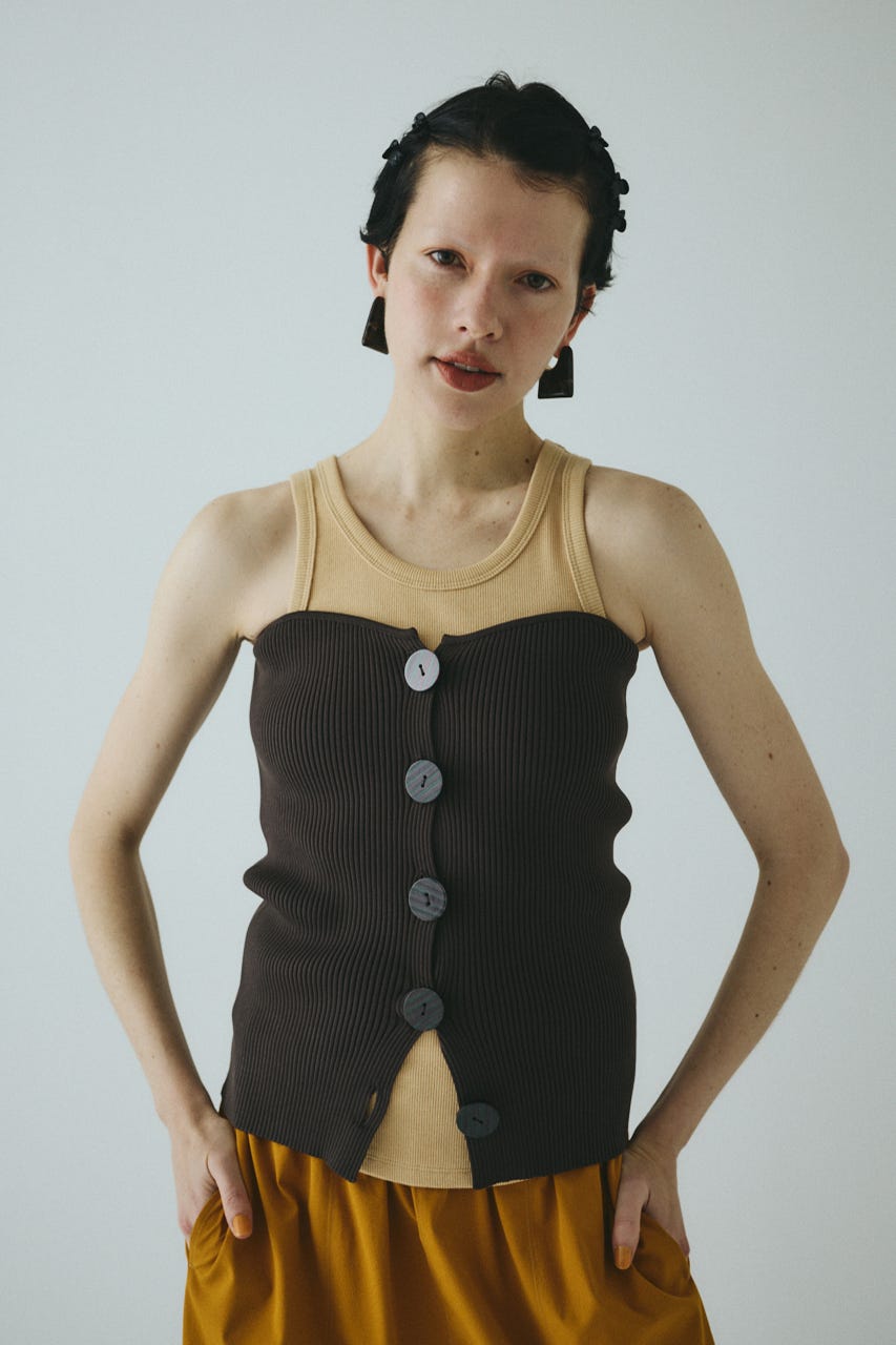 HeRIN.CYE | Front button knit bustier (キャミソール ) |SHEL