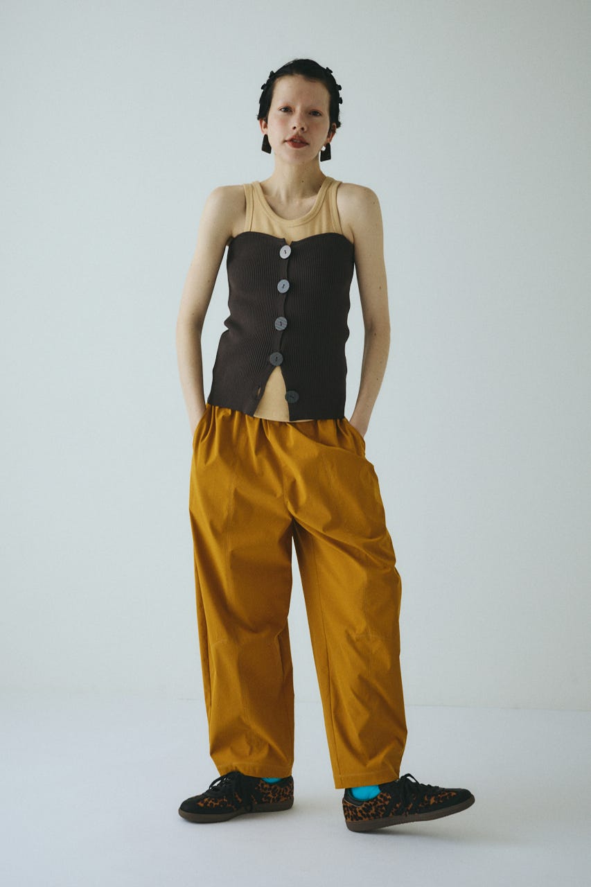 FRONT BUTTON KNIT キャミソール MOUSSY | FRONT BUTTON ニットキャミ (キャミソール ) |SHEL