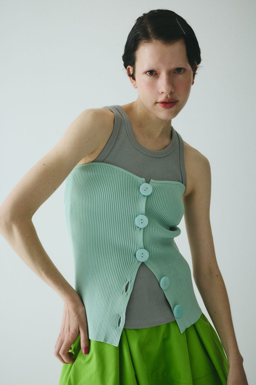 HeRIN.CYE | Front button knit bustier (キャミソール ) |SHEL