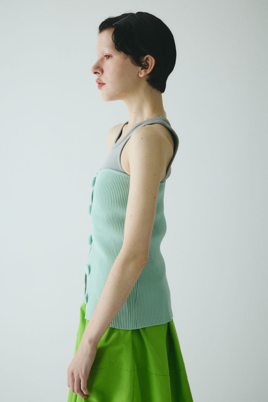 FRONT BUTTON KNIT キャミソール HeRIN.CYE | Front button knit bustier (キャミソール ) |SHEL