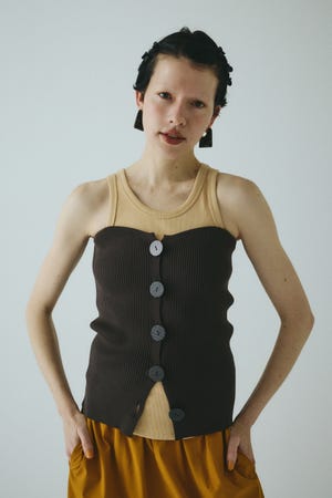 FRONT BUTTON KNIT キャミソール HeRIN.CYE | Front button knit bustier (キャミソール ) |SHEL