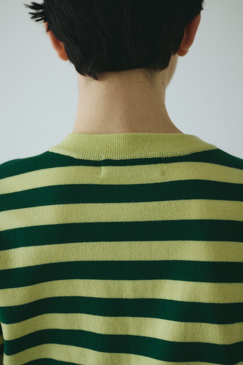 Border knit cardigan 柄GRN FREE