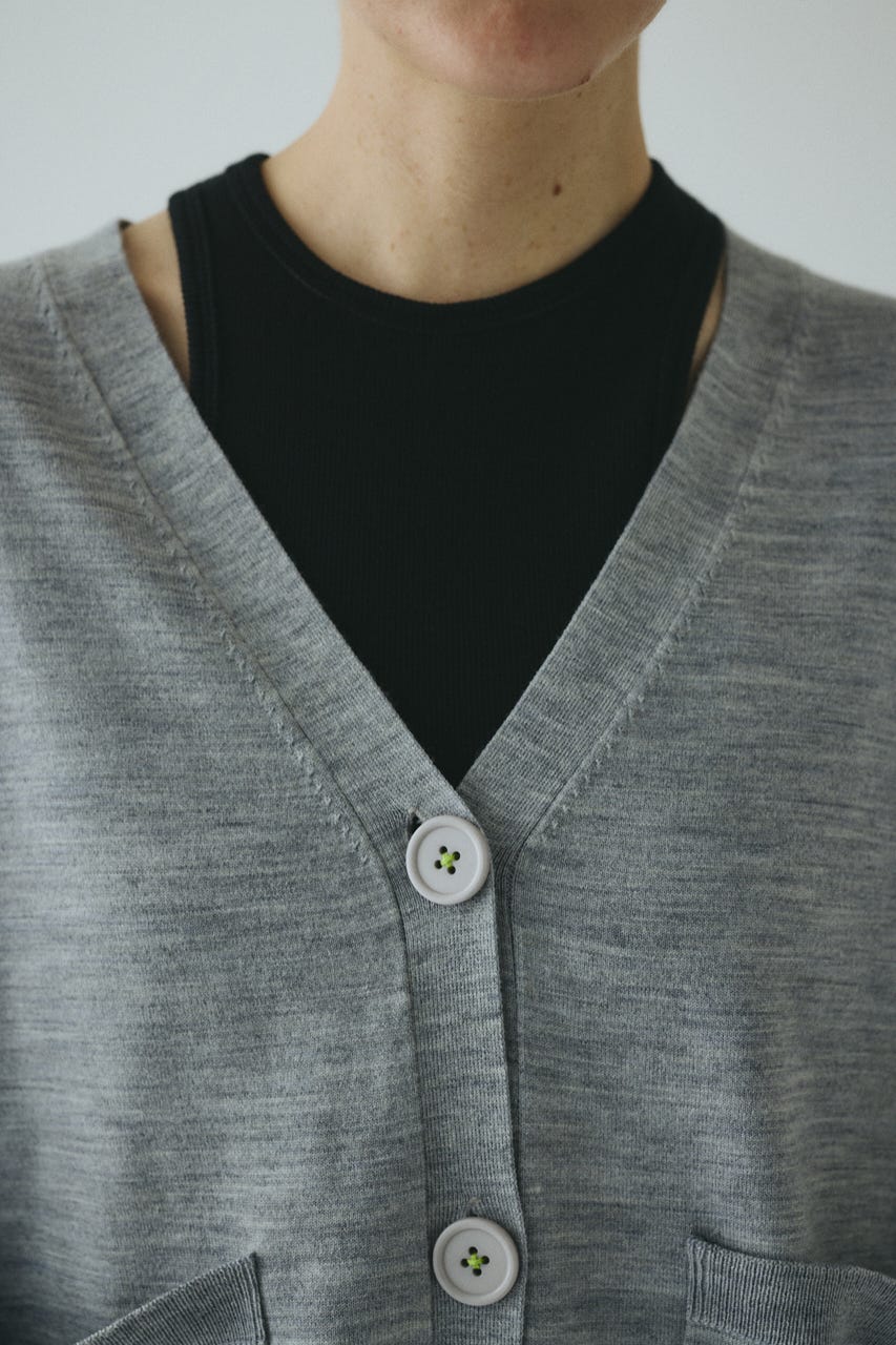 Bicolor knit cardigan 柄GRY FREE