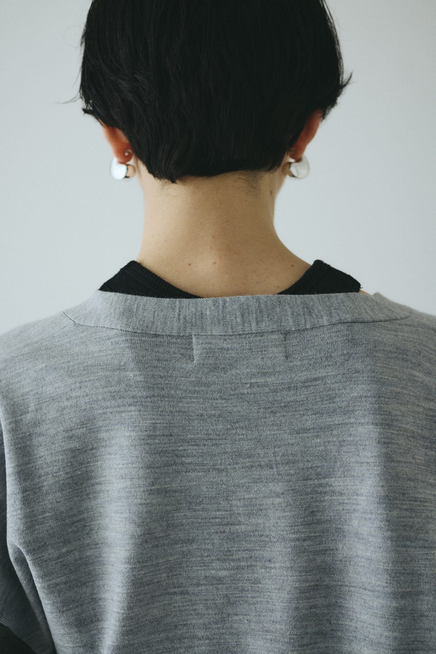 Bicolor knit cardigan 柄GRY FREE