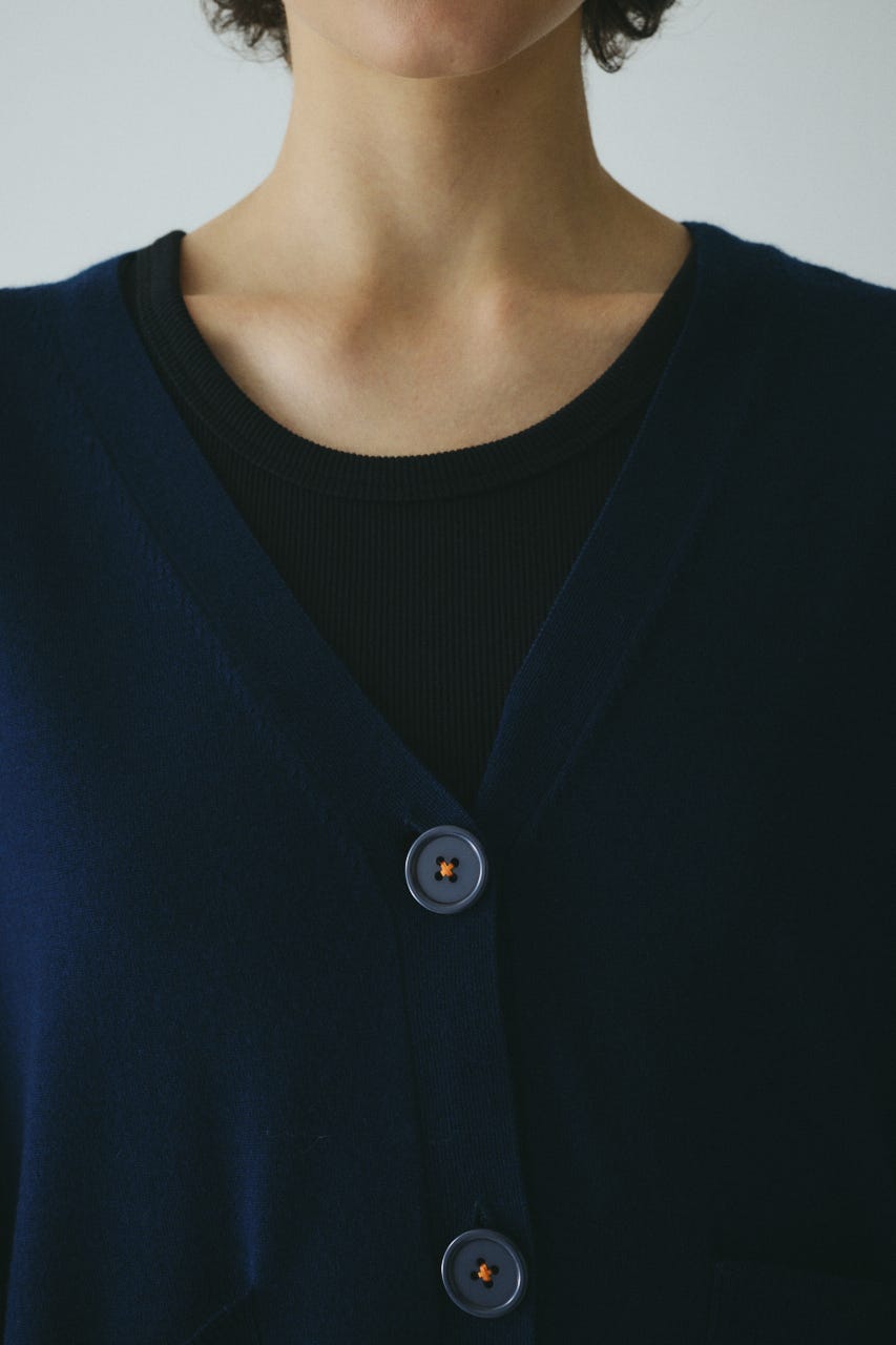 Bicolor knit cardigan 柄NVY FREE
