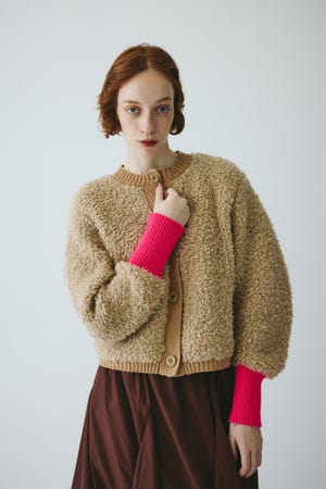 Loop yarn knit cardigan