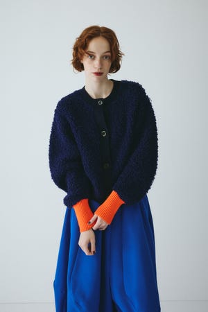 Loop yarn knit cardigan