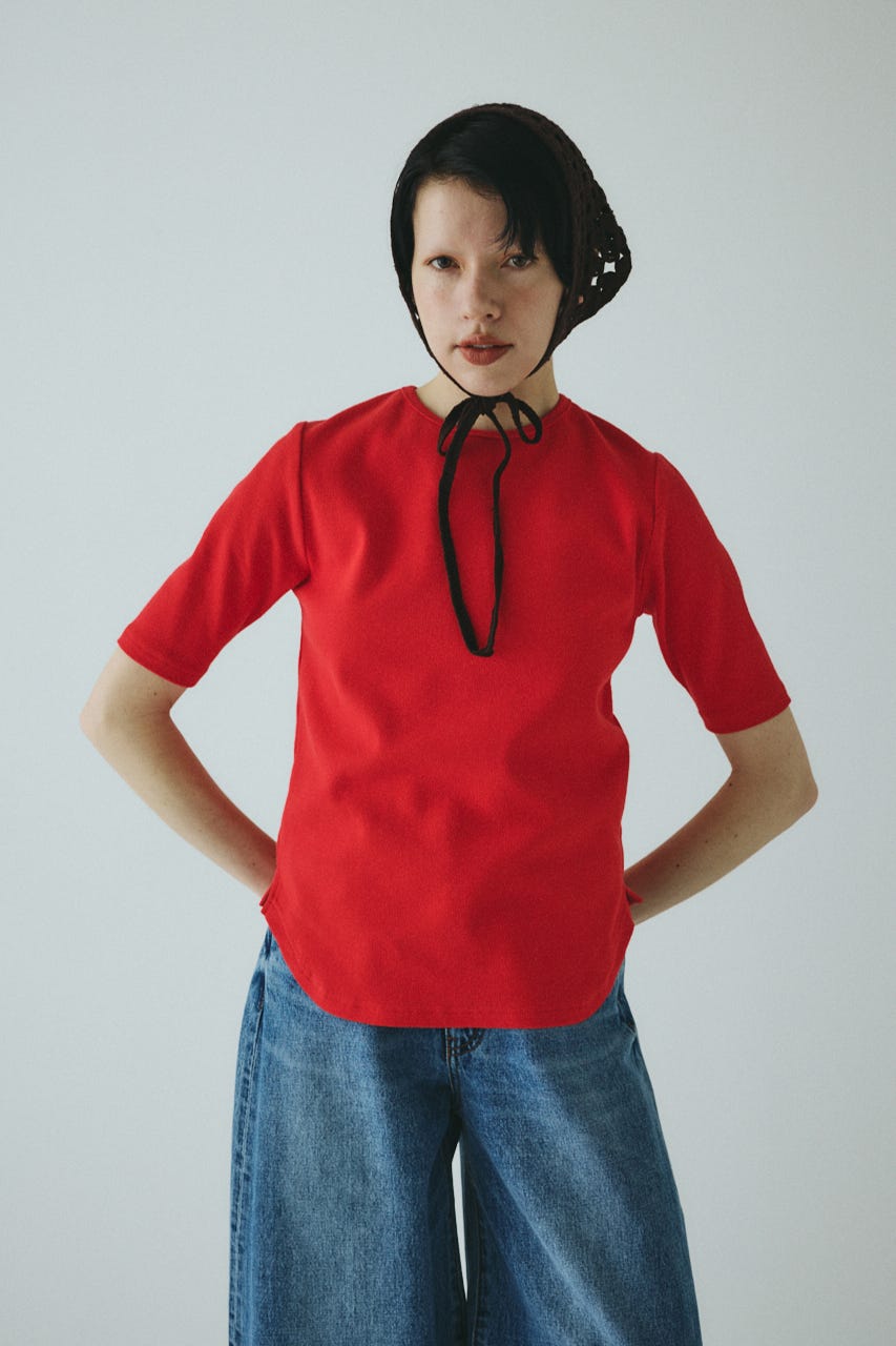 トップス HeRIN.CYE Back ribbon cut top HeRIN.CYE | Back ribbon cut top (Tシャツ・カットソー(半袖