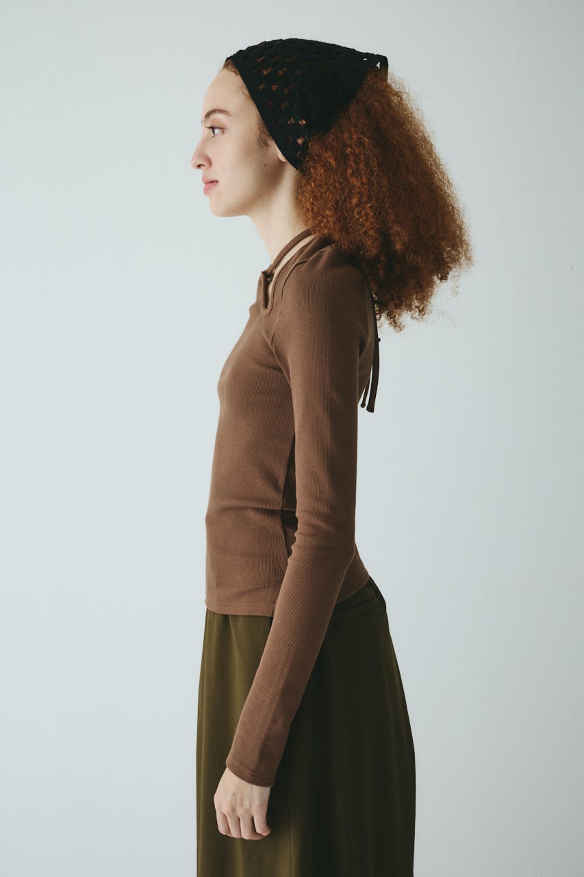 トップス FMW-wht HeRIN.CYE | Wave neck tops (Tシャツ・カットソー(長袖