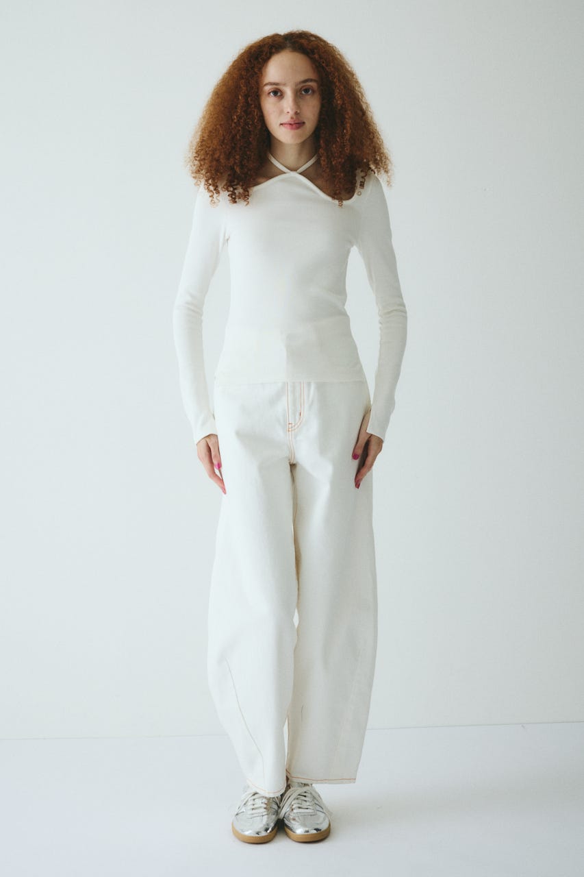 HeRIN.CYE | Wave neck tops (Tシャツ・カットソー(長袖