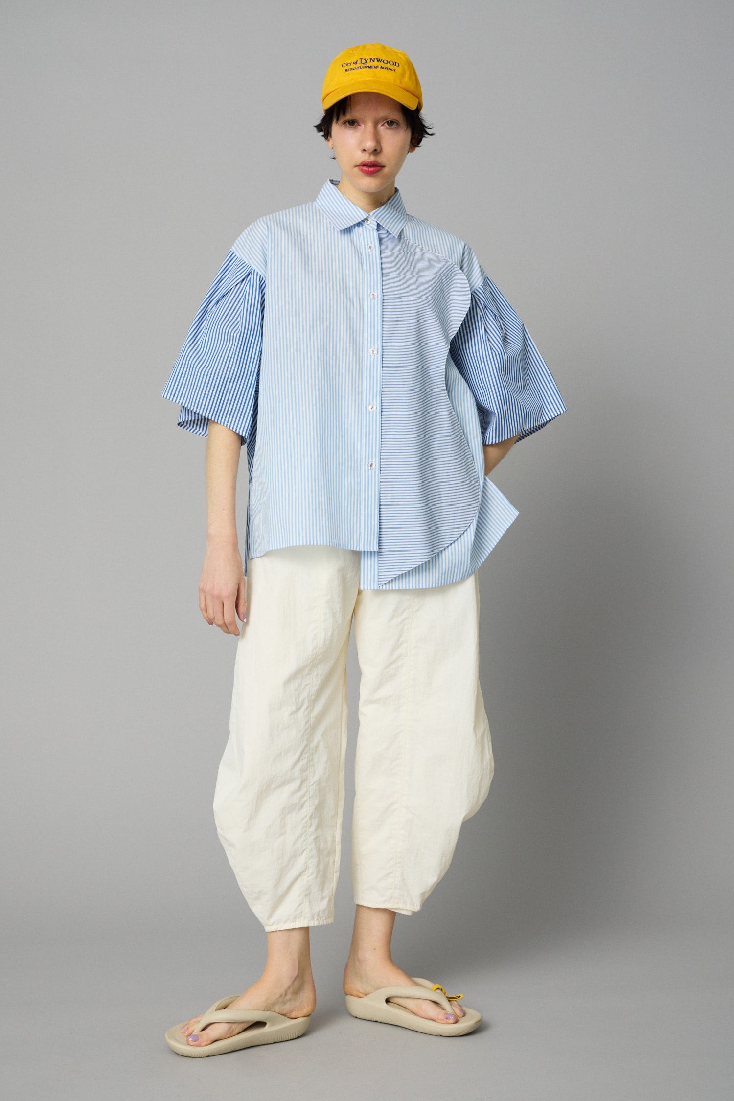 A line over shirt 柄BLU FREE