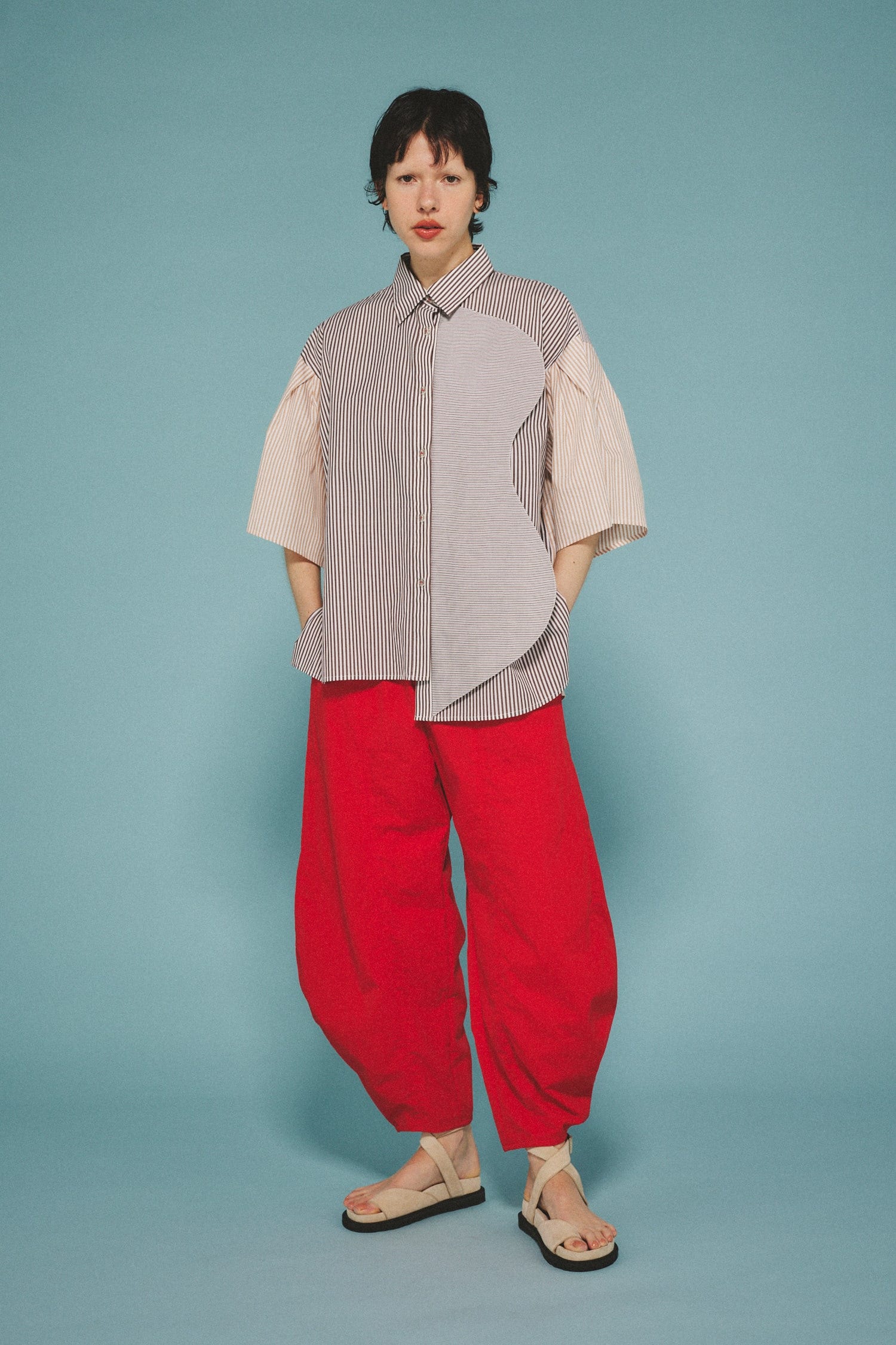A line over shirt 柄BRN FREE