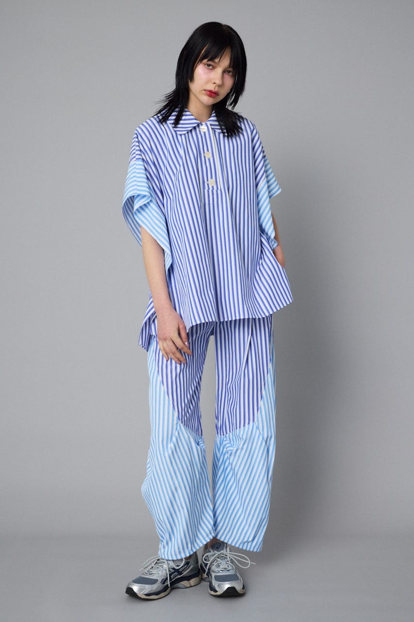 Pull over tops 柄BLU FREE