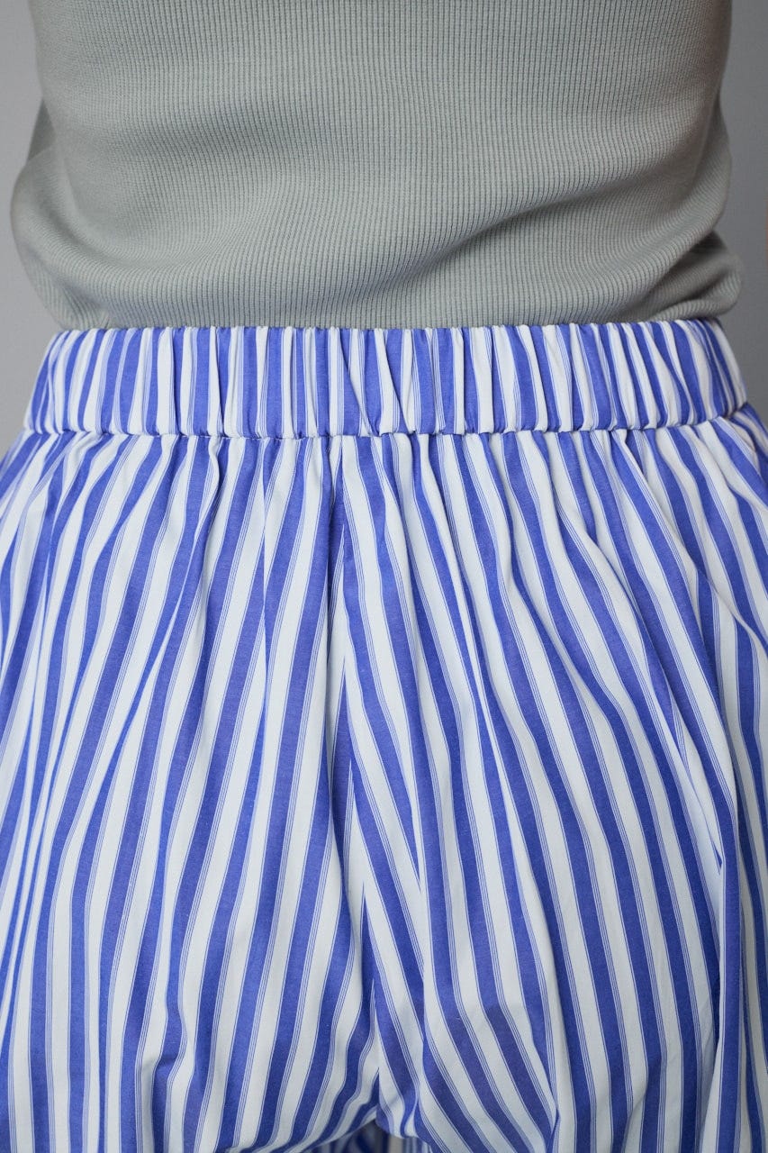 Tuck easy pants 柄BLU 36