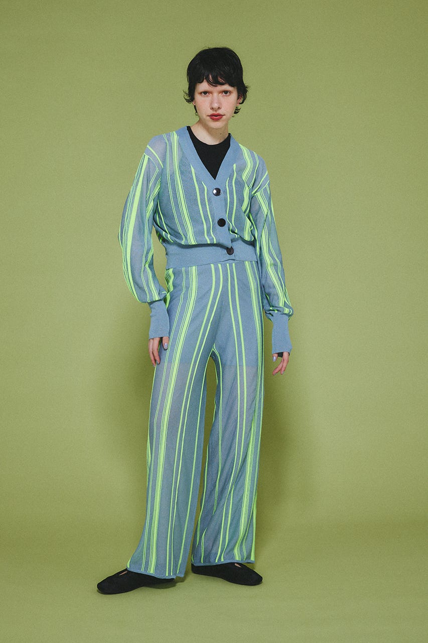 Ramdom patten cardigan LIME FREE
