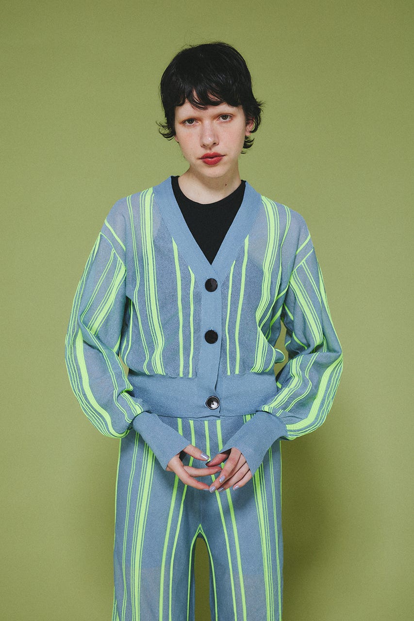 Ramdom patten cardigan LIME FREE