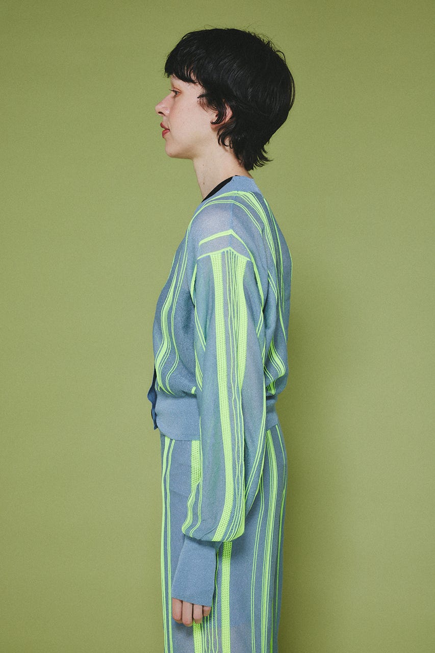 Ramdom patten cardigan LIME FREE
