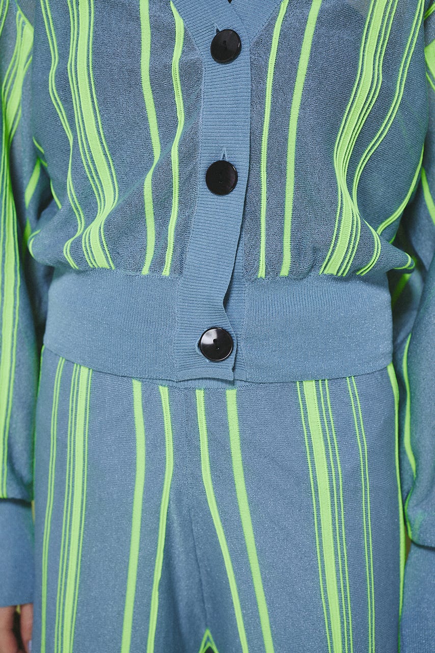 Ramdom patten cardigan LIME FREE