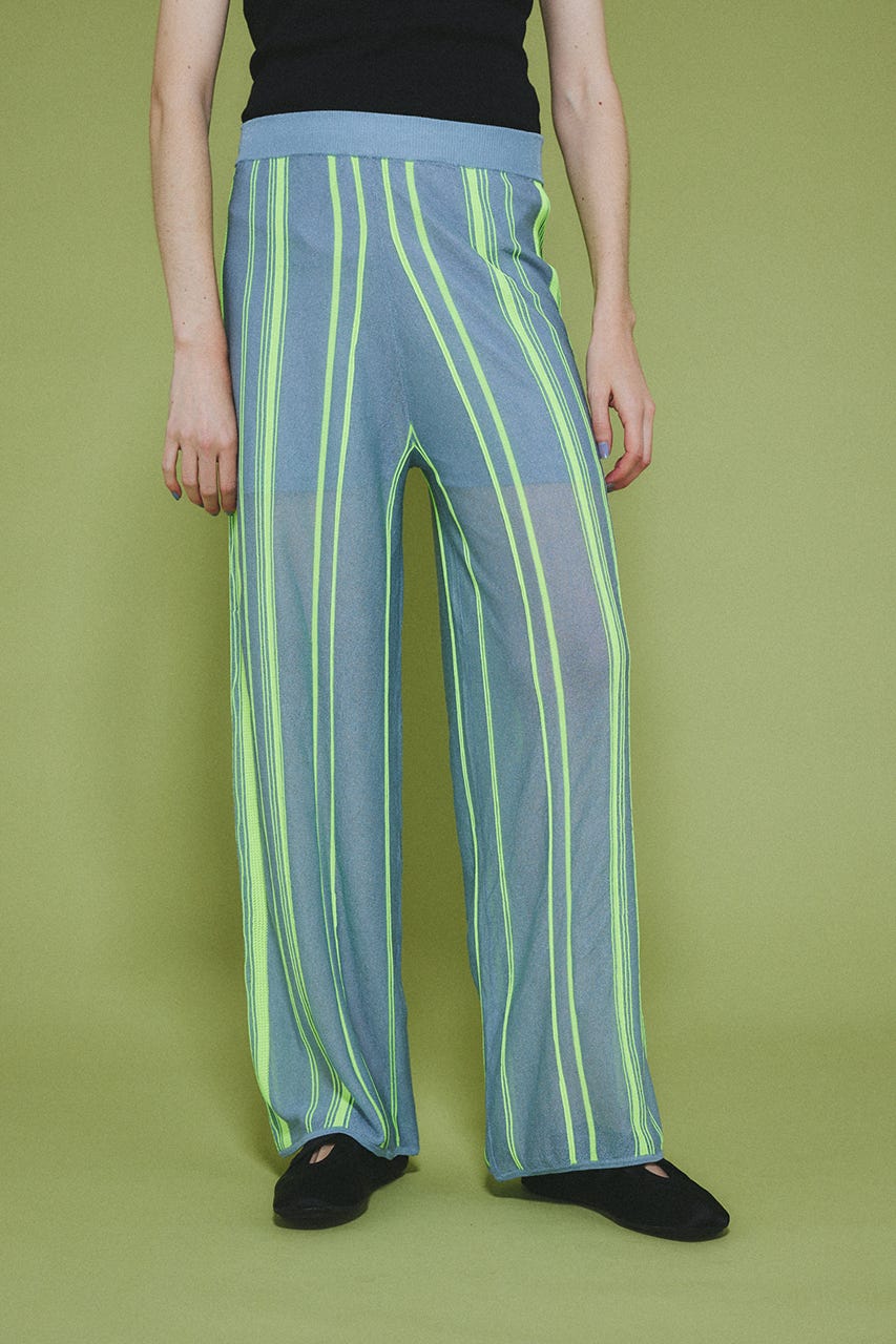 Random patten knit pants LIME 36
