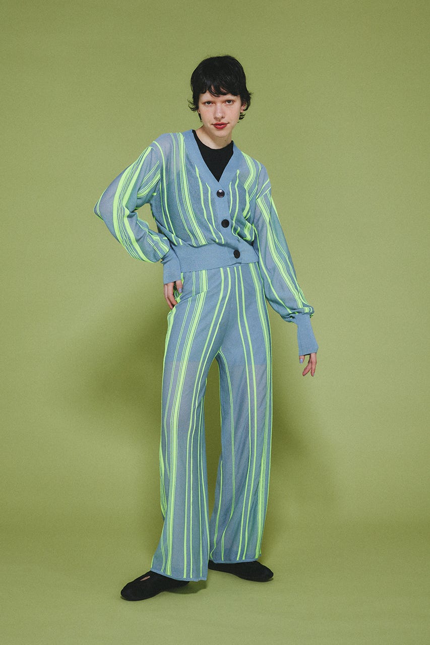 Random patten knit pants LIME 36