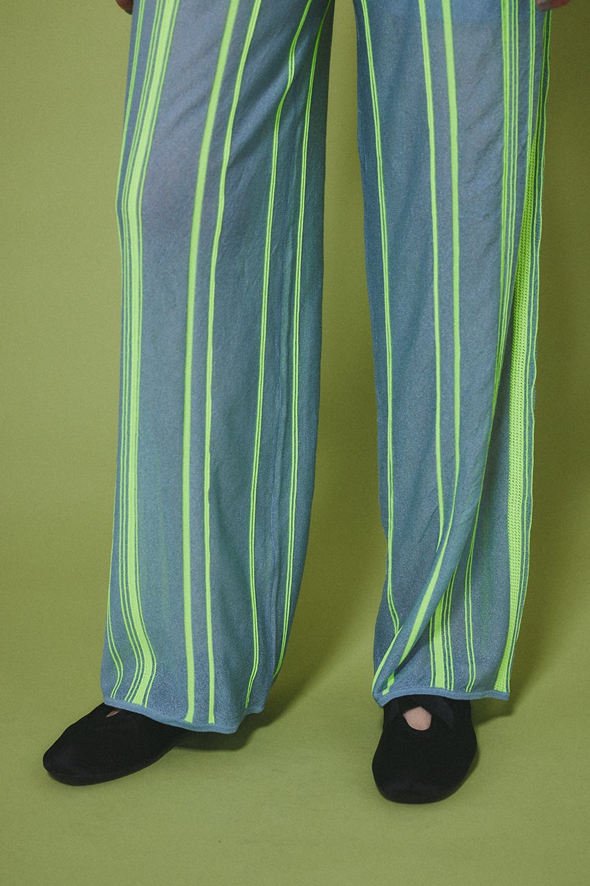 Random patten knit pants LIME 36