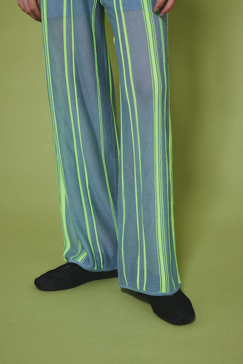 Random patten knit pants LIME 36