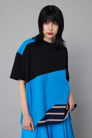 美品】ENFOLD CUT AND SEWN シルケット天竺 コンビフレア M