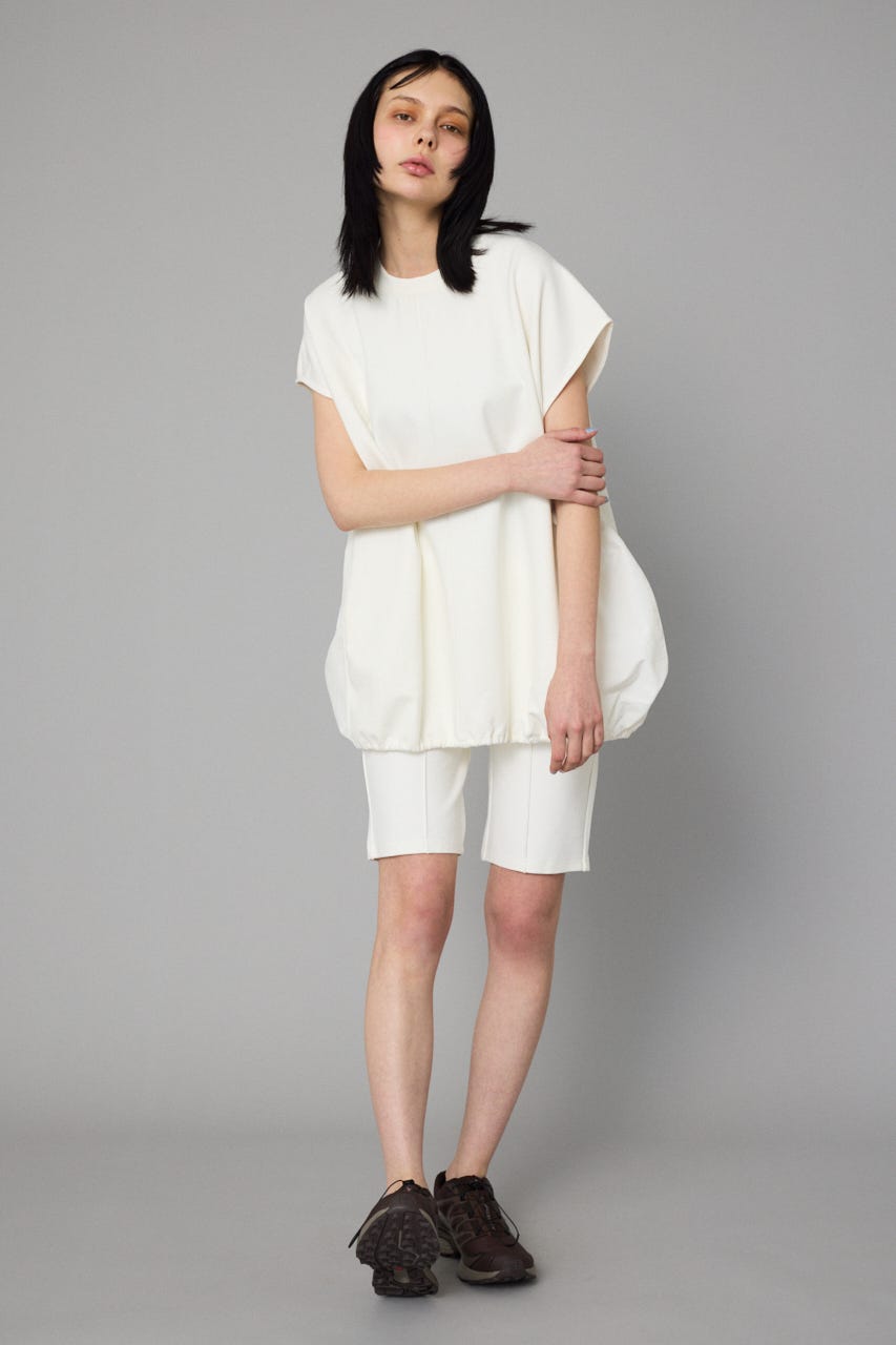 Ponte half pants O/WHT FREE