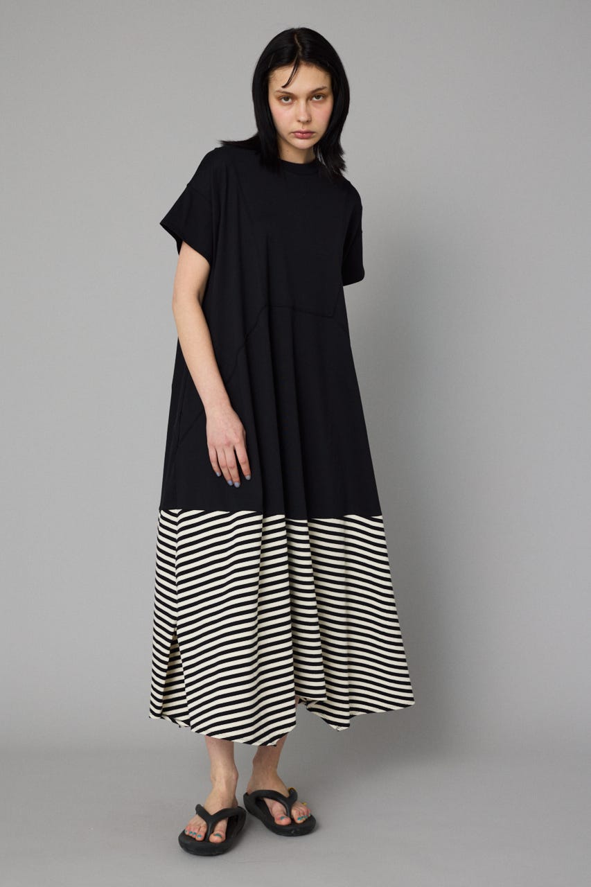 Border hem one piece BLK FREE