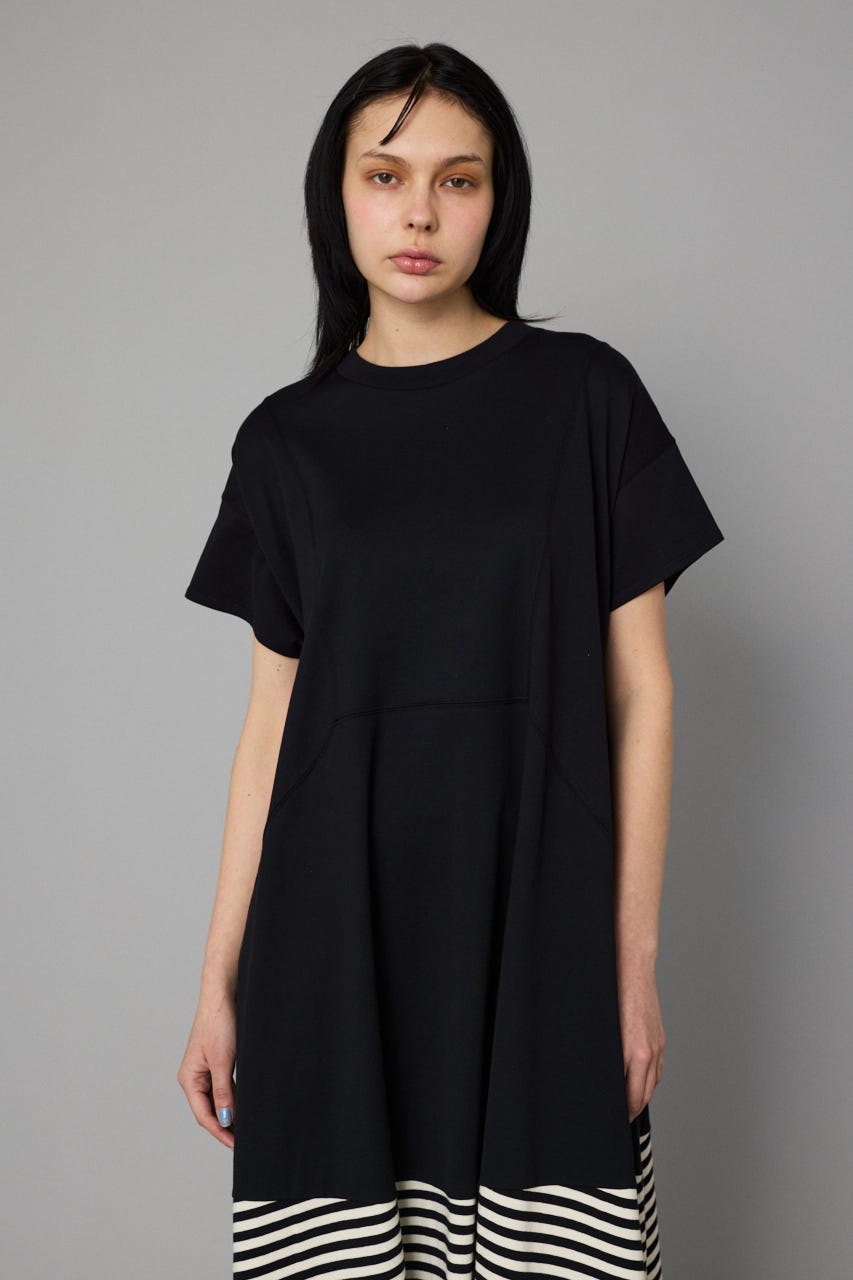 Border hem one piece BLK FREE