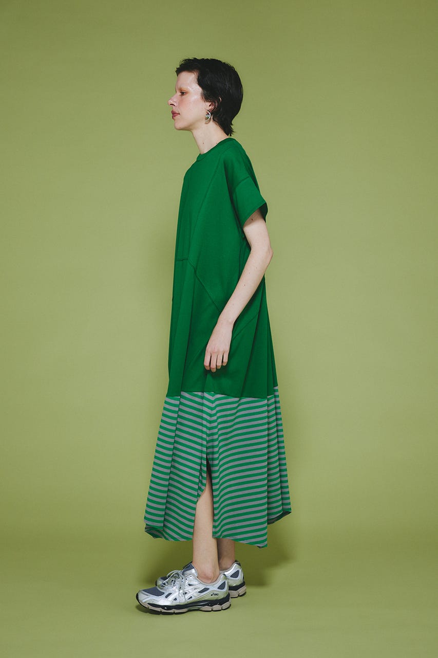 Border hem one piece GRN FREE