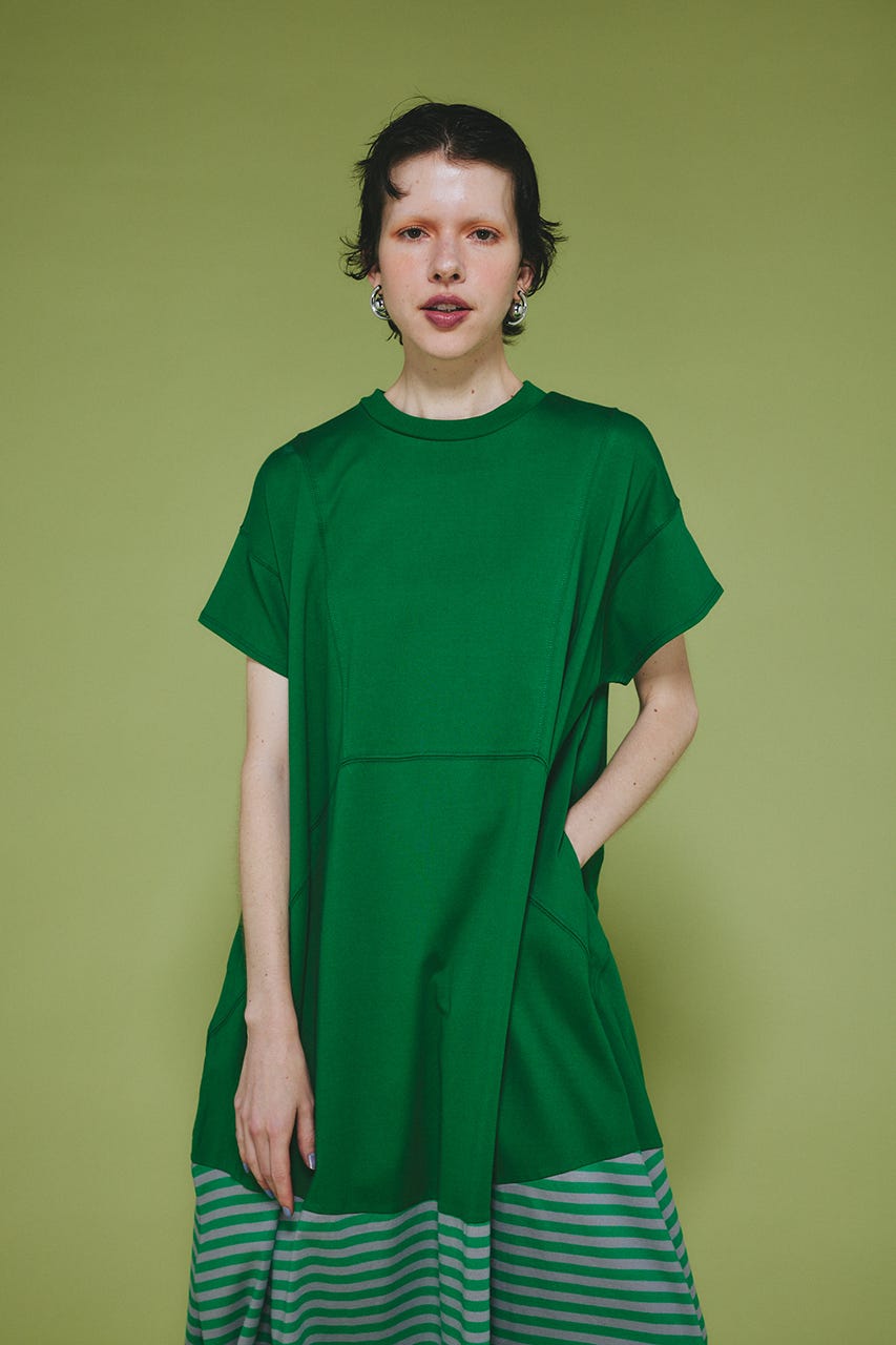 Border hem one piece GRN FREE
