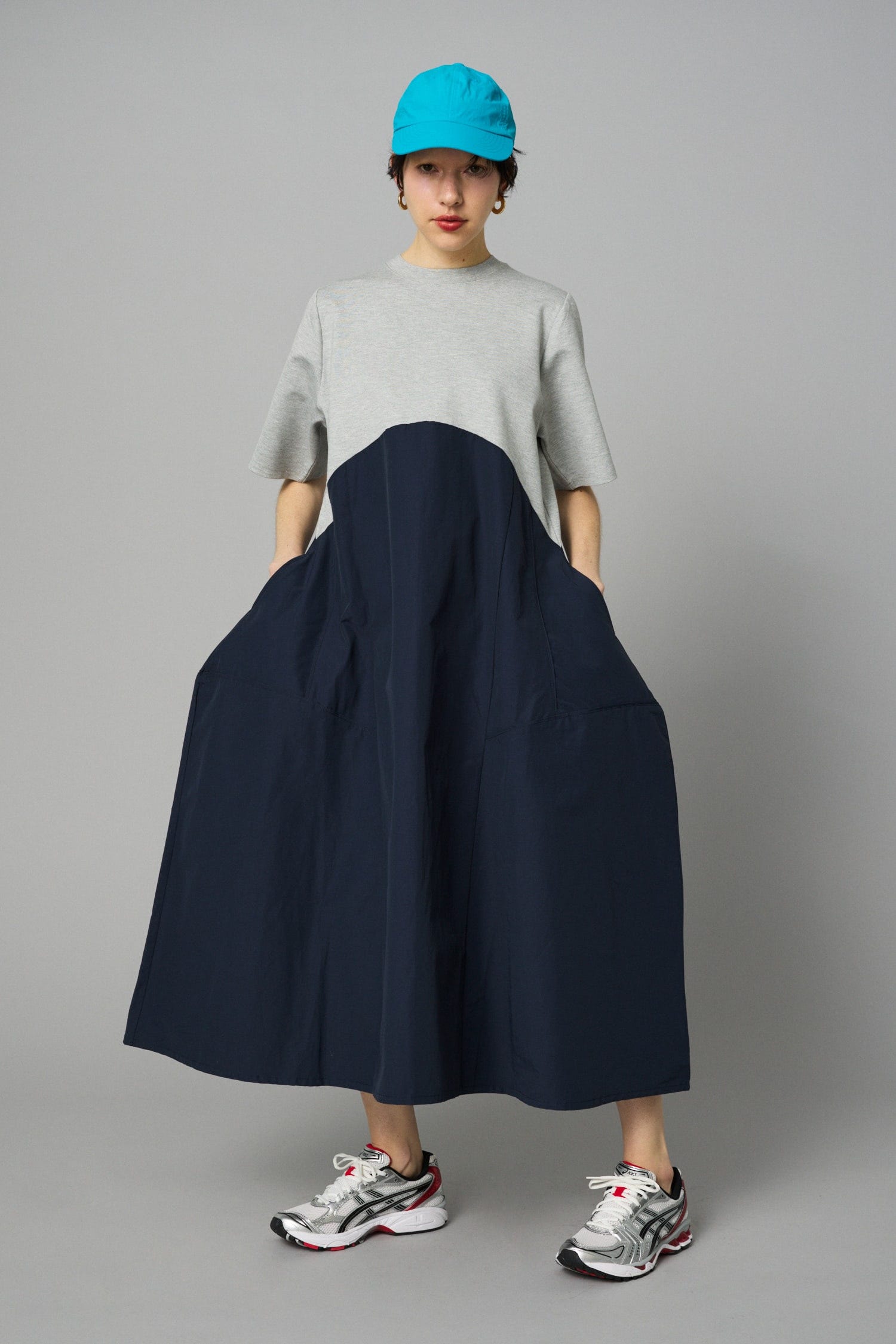 Dimension dress 柄GRY FREE