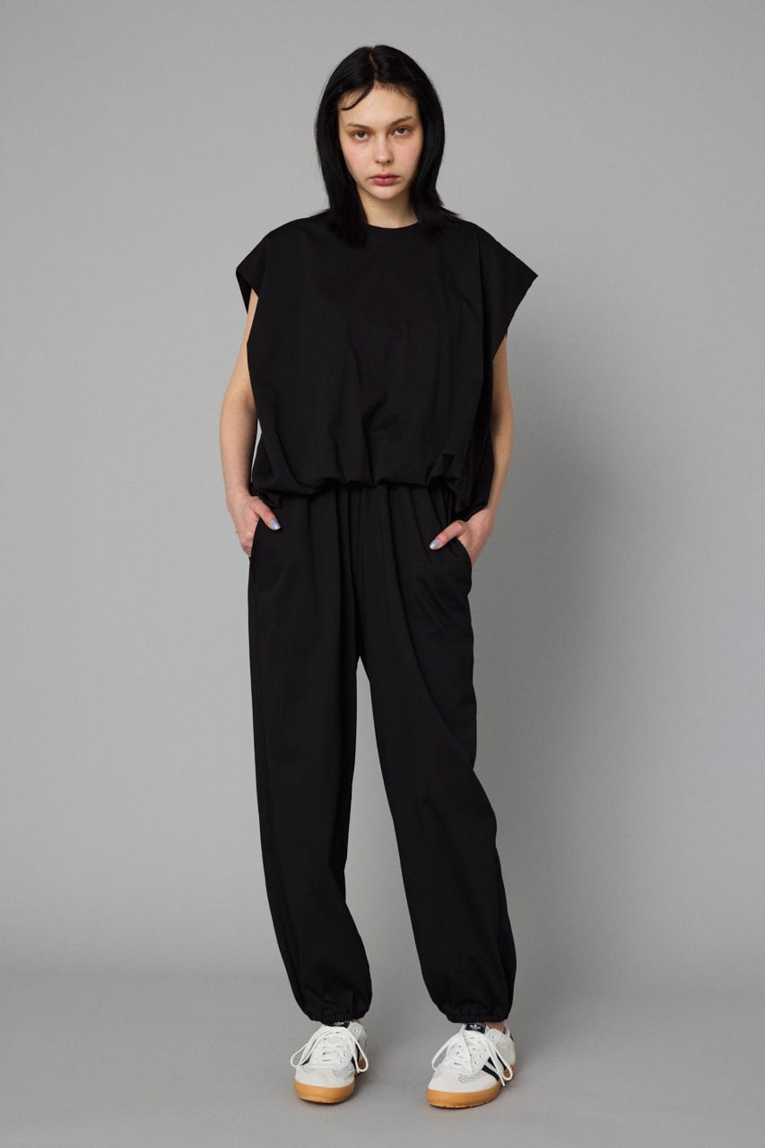 Balloon hem cut tops BLK FREE
