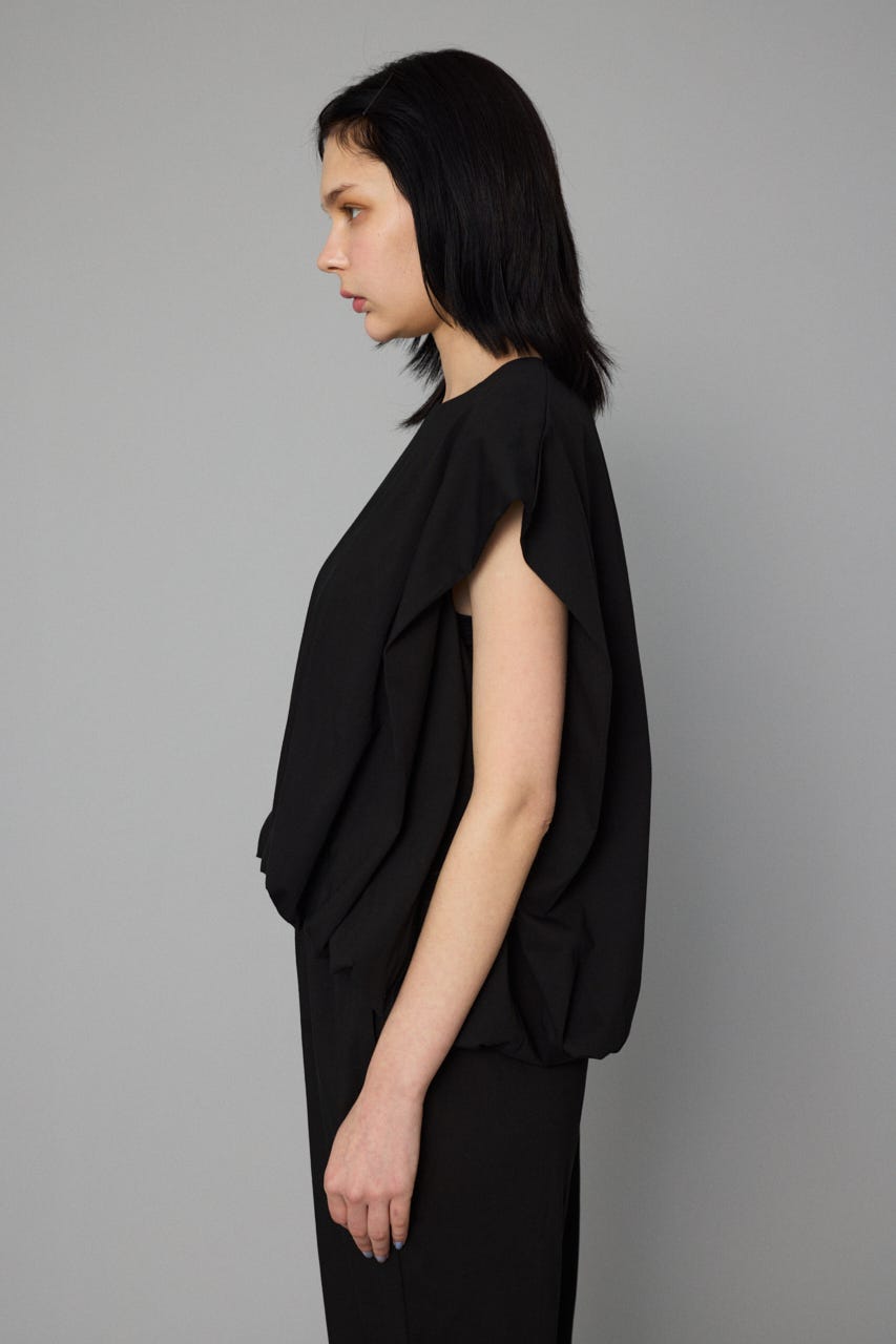 Balloon hem cut tops BLK FREE