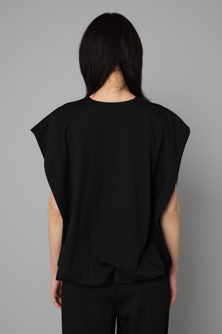 Balloon hem cut tops BLK FREE