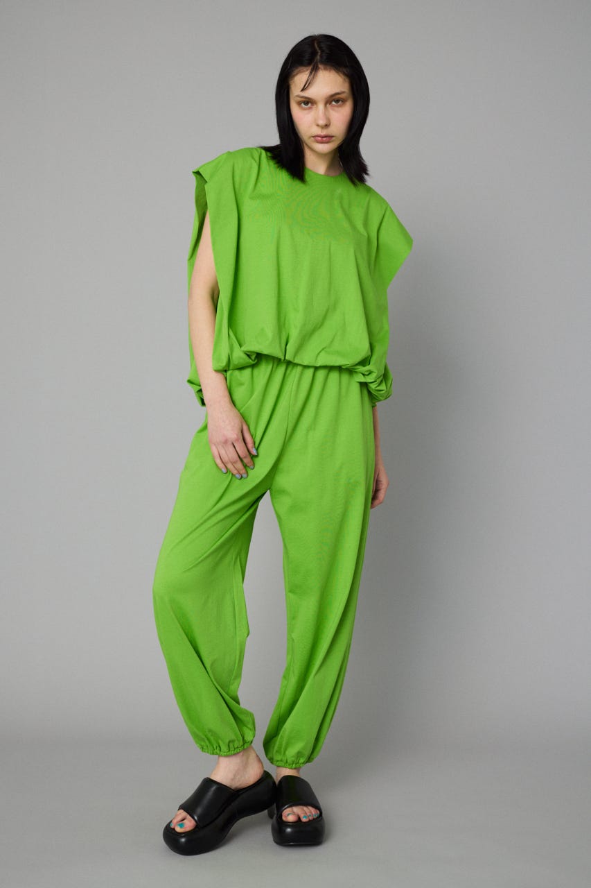 Balloon hem cut tops L/GRN FREE