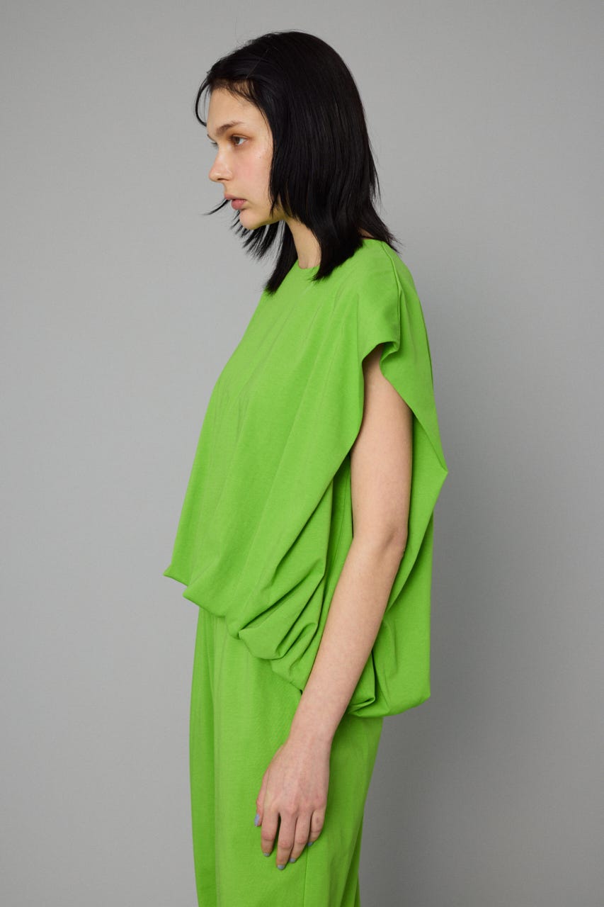 Balloon hem cut tops L/GRN FREE