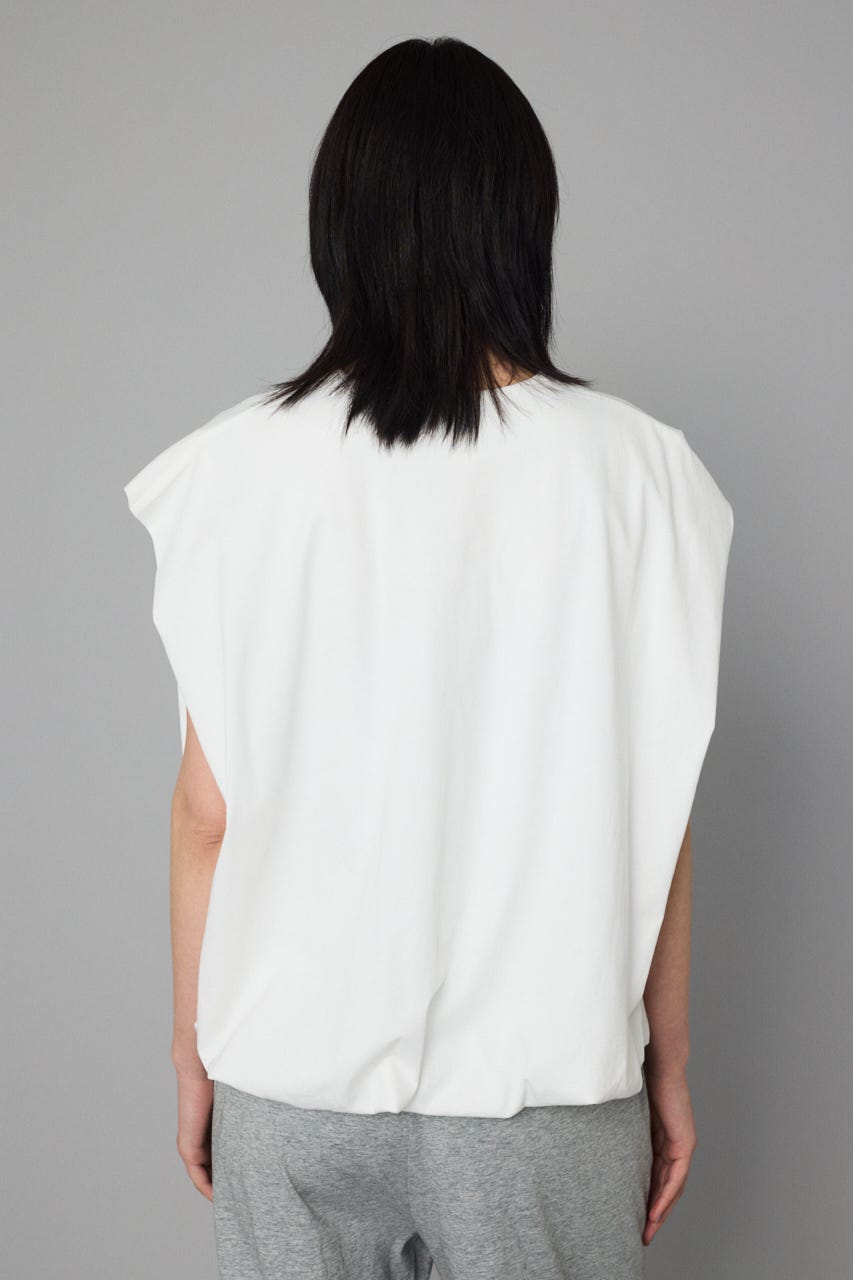 Balloon hem cut tops O/WHT FREE