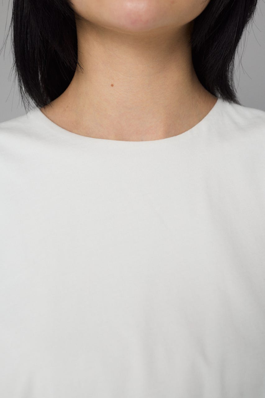 Balloon hem cut tops O/WHT FREE